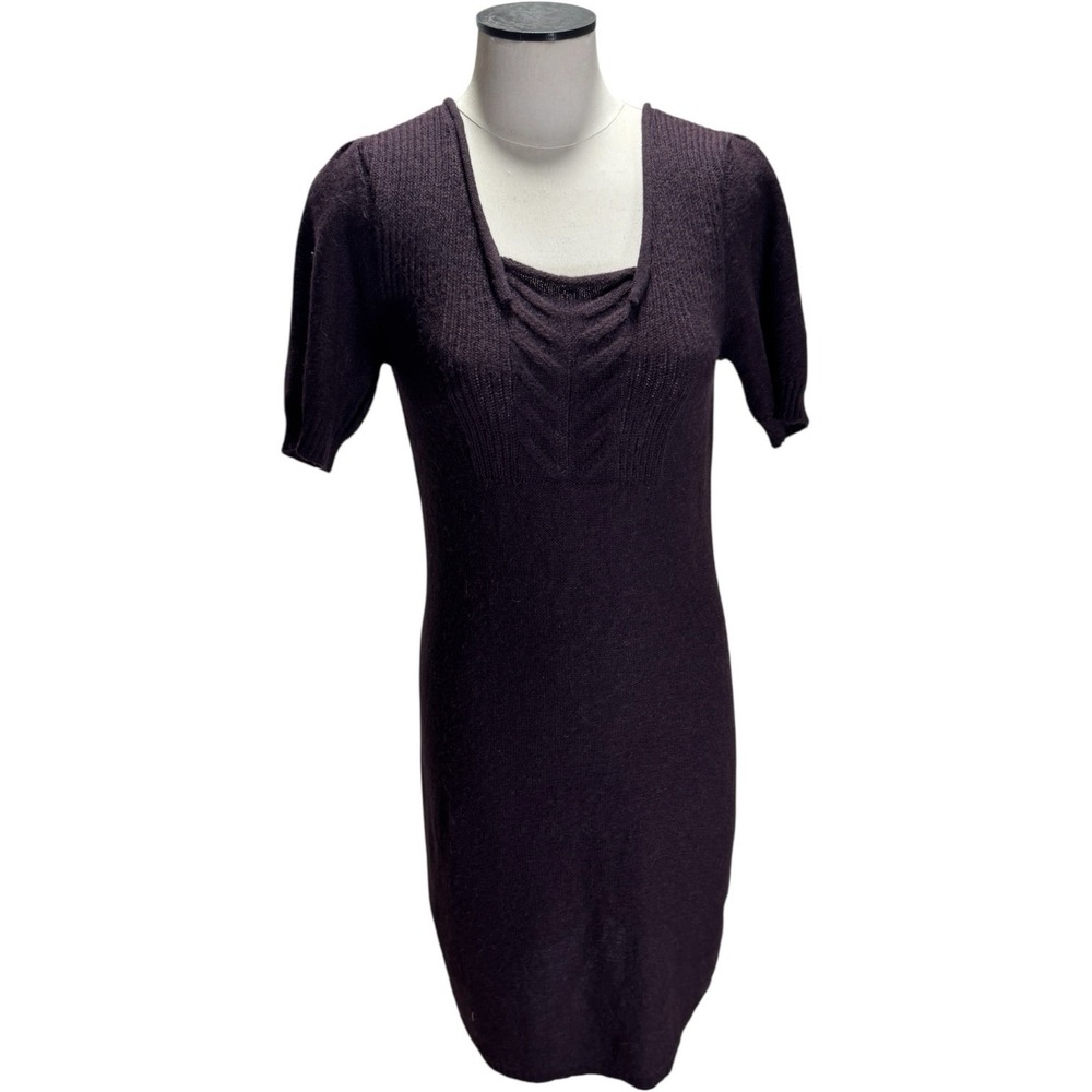 Peruvian Connection Ribbed Sweater Dress Size Small Aubergine Purple 100% Alpaca